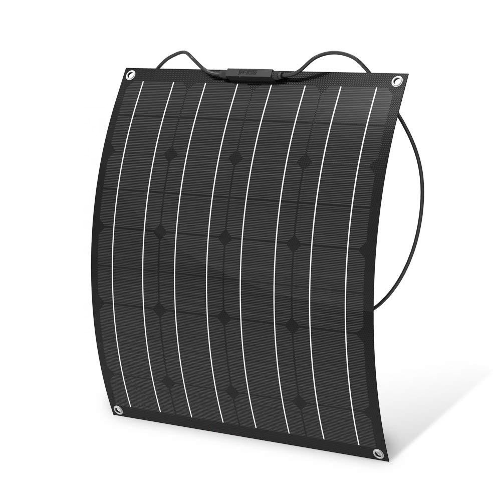 Solar Balde Black Fiber ETFE Surface 50w Flexible Solar Panel For Yacht Rv Camping ...