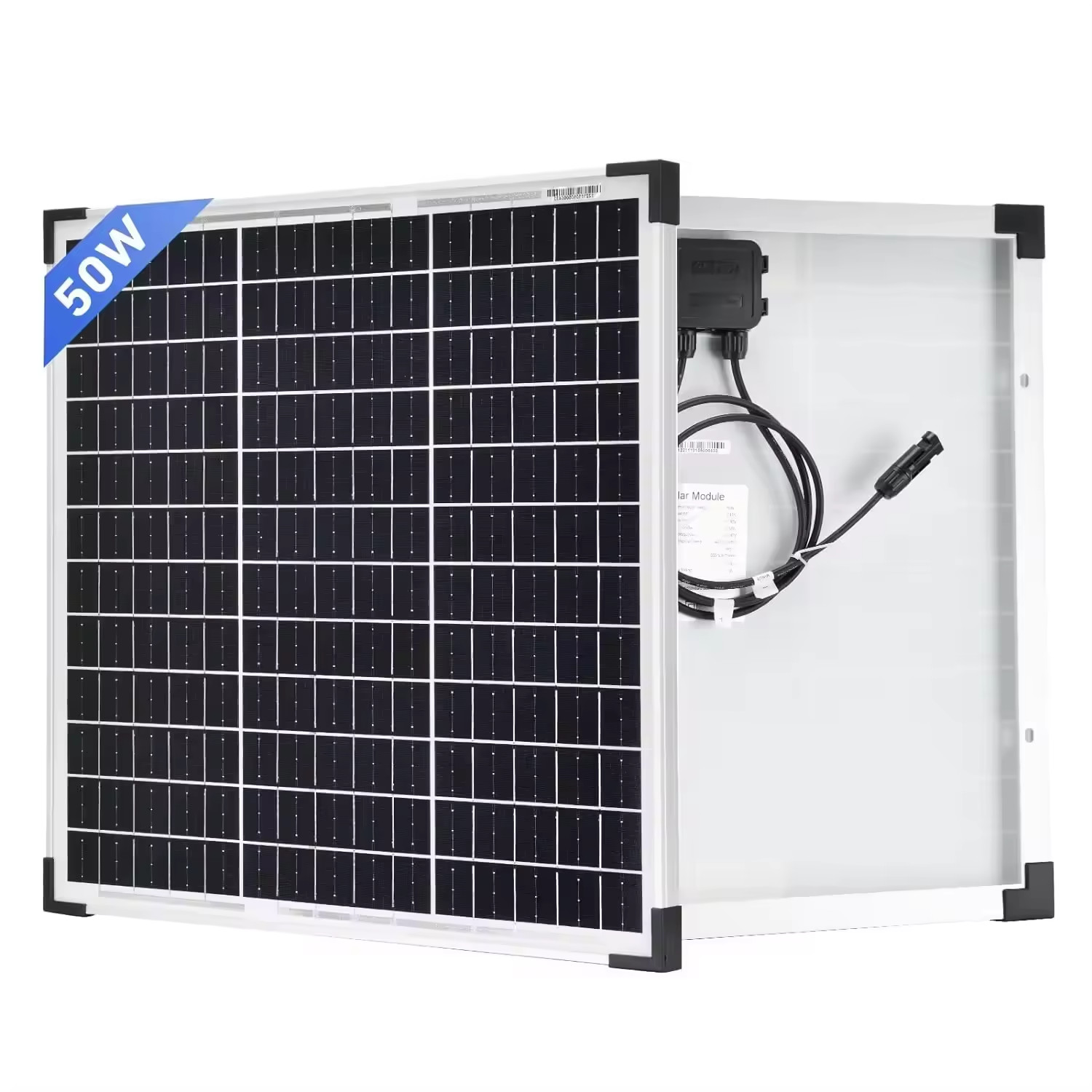 Silver Module For Solar Panel 50W PERC High-Performance Silver Power Mono Solar Panel Battery Cell PV ...