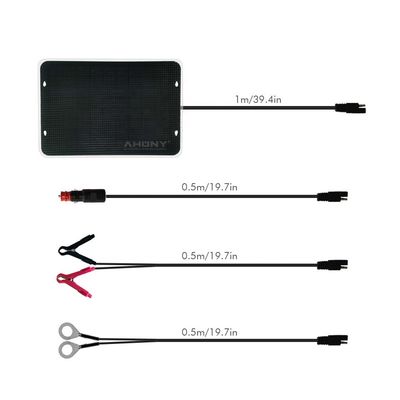 Good price 5W Ultralight Solar Trickle Charger Portable with Four Cables Battery Maintainer Charger ETFE Surface Anti-Salty Corrosion for Car online